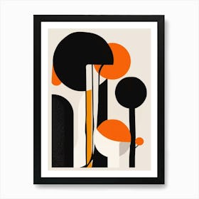 Mushrooms - Abstract Painting Art Print