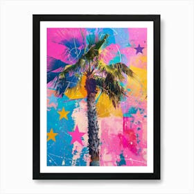 Palm Tree With Stars 4 Art Print