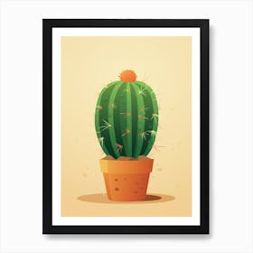 Barrel Cactus Illustration 4 Art Print