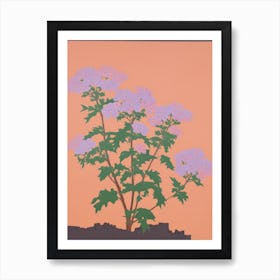 Statice Flower Big Bold Illustration 1 Art Print