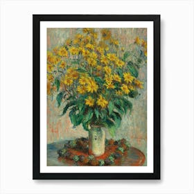 Sunflowers In A Vase waterclor yellow Art Print