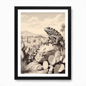 Desert Wave Frog Drawing 8 Art Print