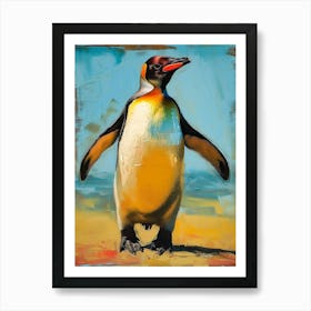 Galapagos Penguin Salisbury Plain Colour Block Painting 1 Art Print