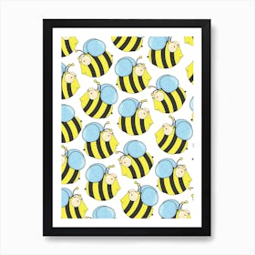 Bees pattern Art Print