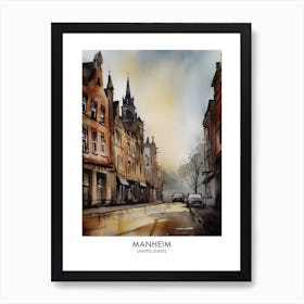 Manheim 1 Watercolour Travel Poster Art Print