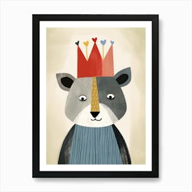 Little Lemur 1 Wearing A Crown Art Print