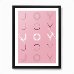 Motivational Words Joy Quintet in Pink Art Print