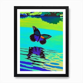 Butterfly On Lake Pop Art David Hockney Inspired 1 Art Print