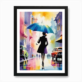 Woman With Umbrella Art Print