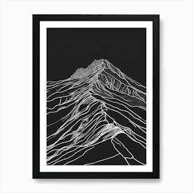 Slieve Donard Mountain Line Drawing 5 Art Print