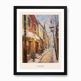 Vintage Winter Painting Poster Tallinn Estonia 2 Art Print