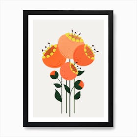 Orange Garden Florals Art Print