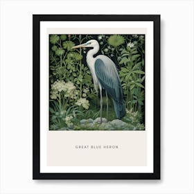 Ohara Koson Inspired Bird Painting Great Blue Heron 8 Poster Art Print