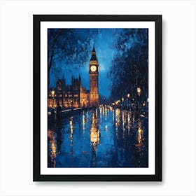 Fantasy Rainy Night In London 16 Art Print