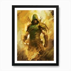 Green Arrow Painting Art Print