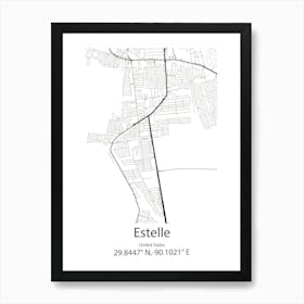 Estelle,United States Minimalist Map 1 Art Print