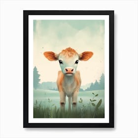 Cute Calf Scandinavian Style Illustration 2 Art Print