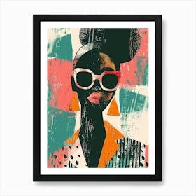 Afro-American Woman In Sunglasses 7 Art Print