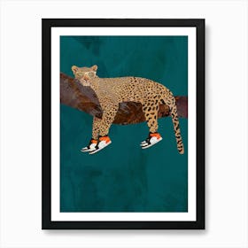 Leopard In Sneakers Art Print