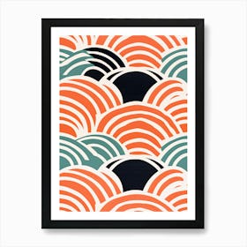 Asian Waves, Matisse style Art Print