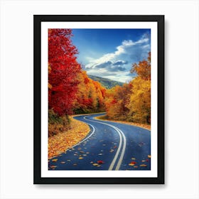 Beautiful Road In Autumn 10 Art Print