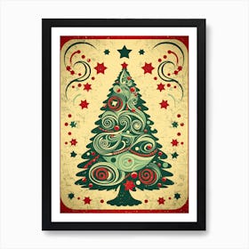 Christmas Tree, Vintage Art Print