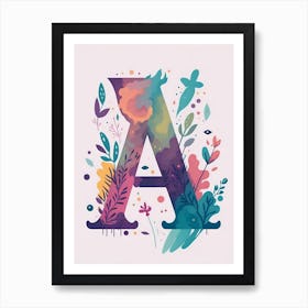 Colorful Letter A Illustration 128 Poster