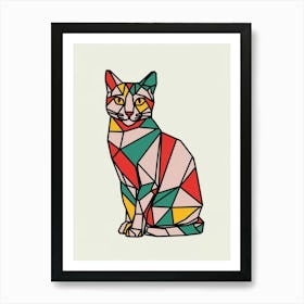 Geometric Cat Art Print