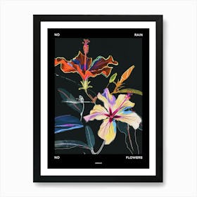 No Rain No Flowers Poster Hibiscus 3 Art Print