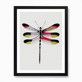 Four Spotted Skimmer Dragonfly Abstract Line Drawing 1 Art Print