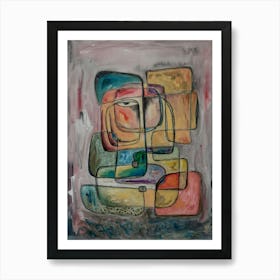 Wall Art, Faces Vibrant Expressions Art Print