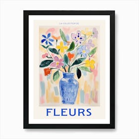 French Flower Poster Periwinkle 2 Art Print