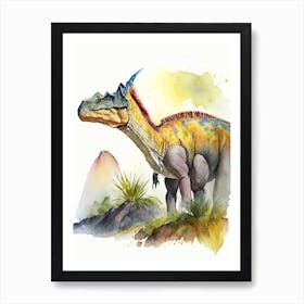 Pachycephalosaurus Watercolour Dinosaur Art Print