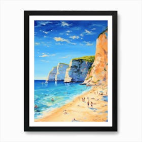 An Oil Painting Of Navagio Beach Shipwreck Beach 2 Art Print