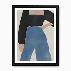 Pose With Black And Blue Art Print