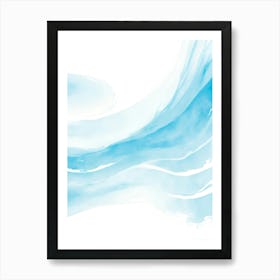 Blue Ocean Wave Watercolor Vertical Composition 105 Art Print