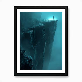 Man Standing On A Cliff 3 Art Print