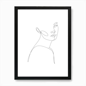 Portrait Of A Woman.Scandinavian wall art 5 Art Print