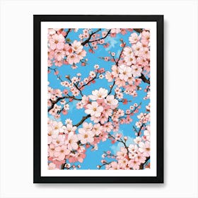 Sakura Blossom Pattern Art Print