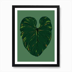 Philodendron Gloriosum Green Art Print