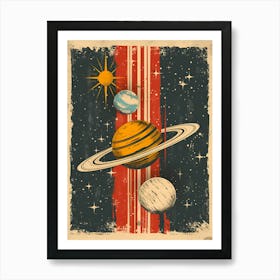 Retro Space Poster Art Print