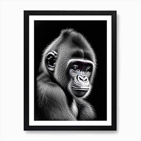 Baby Gorilla Gorillas Graffiti Style 3 Art Print
