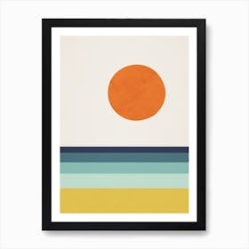Abstract Minimalist Landscape Sun Sea Art Print