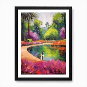 A Painting Of A Dog In Royal Botanic Gardens, Melbourne Australia In The Style Of Impressionism 02 Art Print