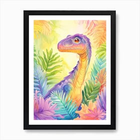 Rainbow Pastel Dimorphodon Dinosaur Art Print