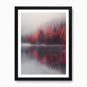 Autumn Trees In The Mist 1 Art Print