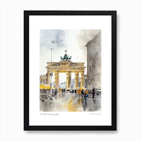 The Brandenburg Gate, Berlin 1 Watercolour Travel Poster Art Print