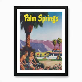 Palm Springs California Retro Vintage Travel Poster Art Print