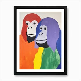 Colourful Kids Animal Art Orangutan 2 Art Print