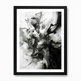 Transcendent Echoes Abstract Black And White 2 Art Print